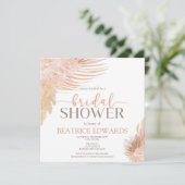 Boho Soft Pink Floral Flowers Vrijgezellenfeest Kaart (Staand voorkant)