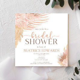 Boho Soft Pink Floral Flowers Vrijgezellenfeest Kaart