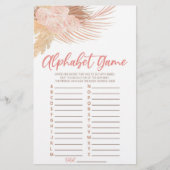 Boho Soft Roze Bloemen Alfabet Baby shower spel Briefpapier (Voorkant)