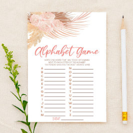 Boho Soft Roze Bloemen Alfabet Baby shower spel Briefpapier