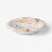 Boho Soft Roze Bloemen Bruids Shower Papieren Kommen (Gebogen)