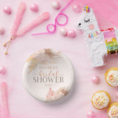 Boho Soft Roze Bloemen Bruids Shower Papieren Kommen (Feest)