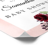 Boho soft roze floral baby shower welkomstteken poster (Hoek)