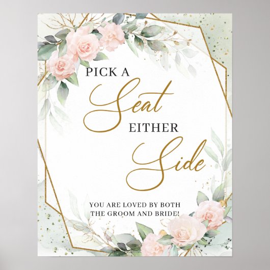 Boho soft roze rozen goud Kies een stoel aan beide Poster (Voorkant)