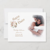 Boho Soft Rozen/White Flowers/Wedding/SaveThe Date (Voorkant)