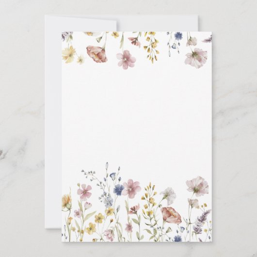 Boho Soft Wildflower Baby shower Kaart (Achterkant)