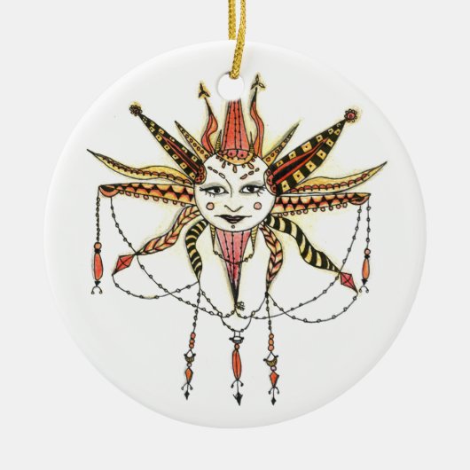 Boho Soleil Keramisch Ornament (Voorkant)