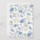 Boho Something Blue Bloemachtige Bruiloftsinvatie Kaart (Achterkant)