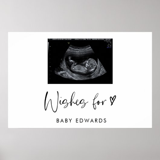 Boho Sonogram Genderneutraal Baby shower Gastenboe Poster (Voorkant)