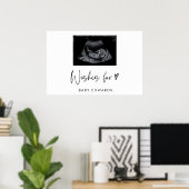 Boho Sonogram Genderneutraal Baby shower Gastenboe Poster (Thuiskantoor)