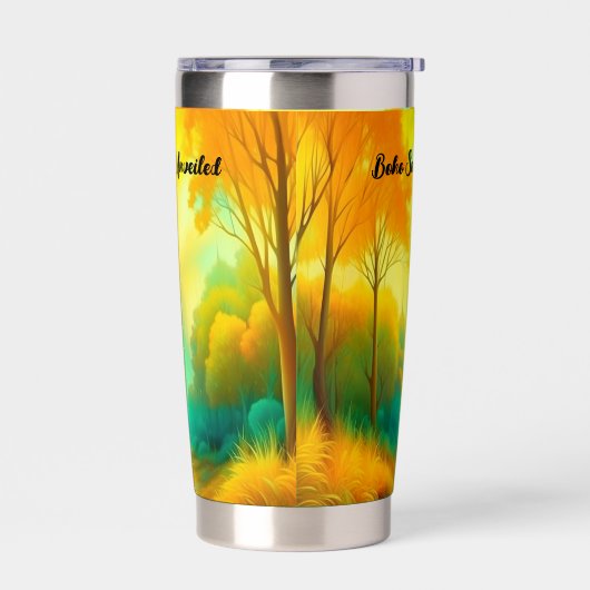 Boho Soul Onthulde Groen en Geel monogram | Geïsoleerde Drinkbeker (Links)