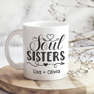 Boho Soul Sisters Aangepaste Naam Beste Vriend Koffiemok