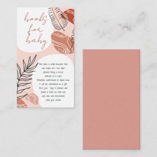 Boho Southwest Desert Baby shower Boeken voor Baby Informatiekaartje (Voorkant / Achterkant)