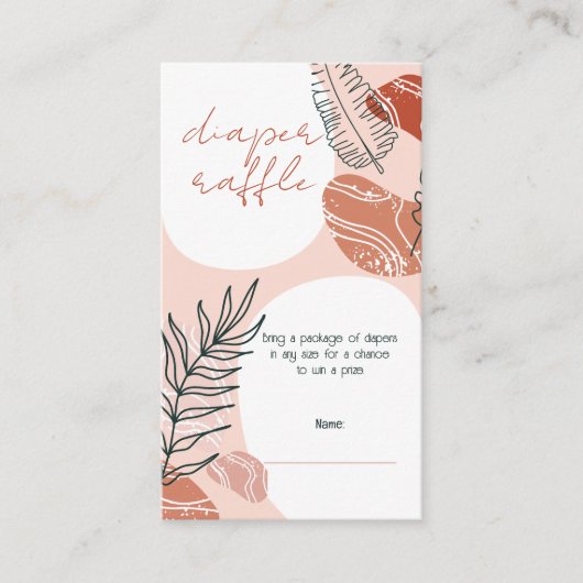 Boho Southwest Desert Baby shower Luier Raffle Informatiekaartje (Voorkant)