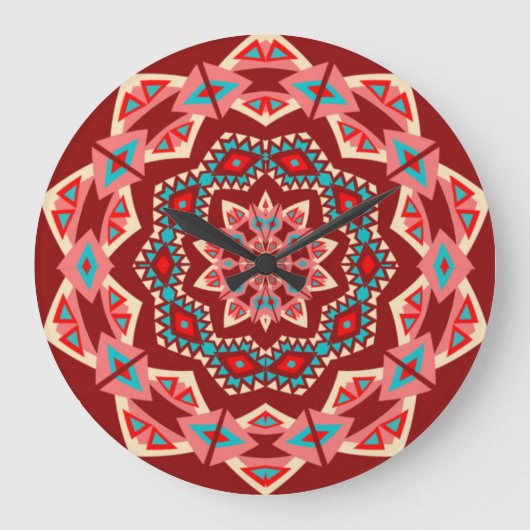 Boho Southwest Mandala Grote Klok (Voorkant)