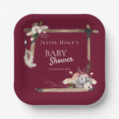 Boho Southwestern Chambray Baby shower Papier Bord (Voorkant)