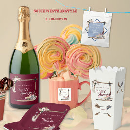 Boho Southwestern Chambray Baby shower Papier Bord