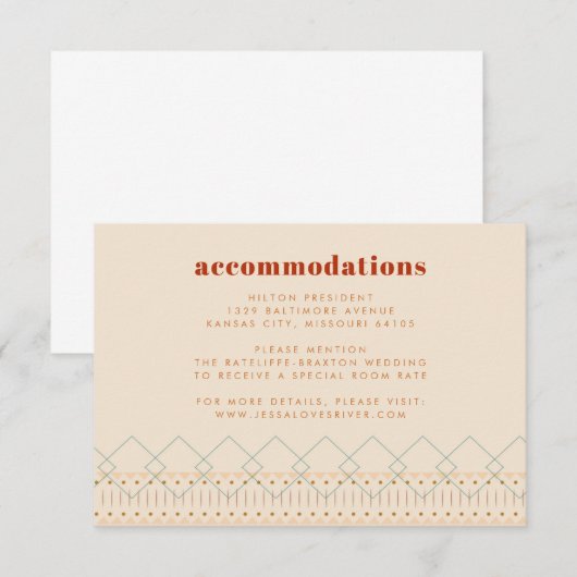 Boho Southwestern Enclosure Card Informatiekaartje (Voorkant / Achterkant)