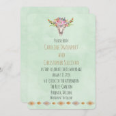 Boho Southwestern Koe Skull Wedding Invite Kaart (Voorkant / Achterkant)