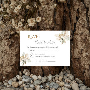 Boho Spaans Bruiloft RSVP Kaart