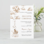 Boho Spaans Doopsel Meisje uitnodiging (Staand voorkant)