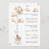 Boho Spaans Doopsel Meisje uitnodiging (Voorkant / Achterkant)