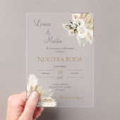 Boho Spaanse bruiloft acryl uitnodiging (Insitu (Draagbaar))