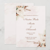 Boho Spaanse bruiloft Kaart (Voorkant / Achterkant)