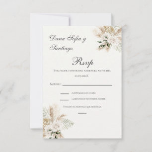 Boho Spaanse Bruiloft RSVP kaart