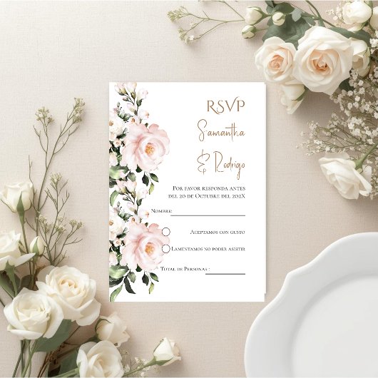 Boho Spaanse Huwelijk RSVP Kaart
