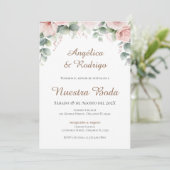 Boho Spaanse Huwelijksuitnodiging Kaart (Staand voorkant)