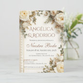 Boho Spaanse Trouw Uitnodiging (Staand voorkant)
