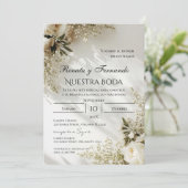 Boho Spaanse Trouw Uitnodiging (Staand voorkant)