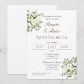 Boho Spaanse Trouw Uitnodiging (Voorkant / Achterkant)