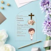 Boho Spanish First Holy Communion Acryl Uitnodigingen (Insitu (Huwelijk))