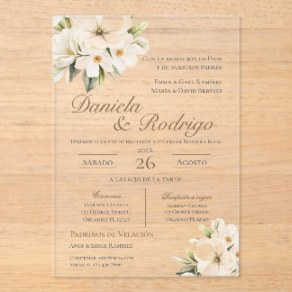Boho Spanish Wedding Acrylic Invitation Acryl Uitnodigingen