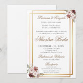 Boho Spanish Wedding Invitation Kaart (Voorkant / Achterkant)