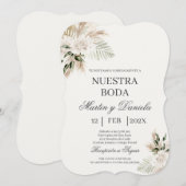 Boho Spanish Wedding Invitation Kaart (Voorkant / Achterkant)