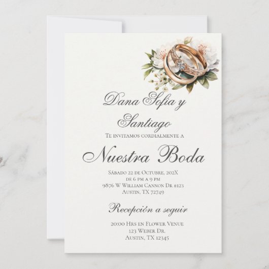 Boho Spanish Wedding Invitation Kaart (Voorkant)