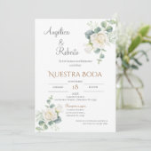 Boho Spanish Wedding Invitation Kaart (Staand voorkant)