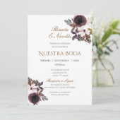 Boho Spanish Wedding Invitation Kaart (Staand voorkant)
