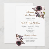 Boho Spanish Wedding Invitation Kaart (Voorkant / Achterkant)
