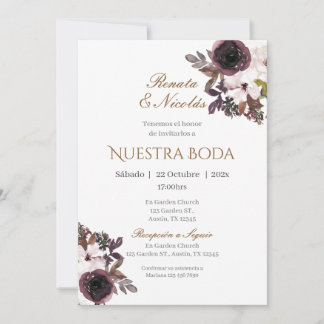 Boho Spanish Wedding Invitation Kaart