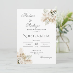 Boho Spanish Wedding Invitation Kaart