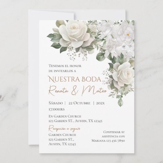 Boho Spanish Wedding Invitation Kaart (Voorkant)