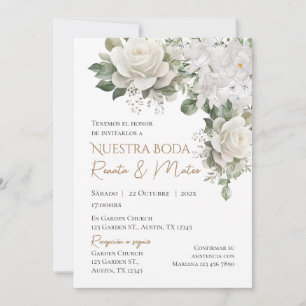 Boho Spanish Wedding Invitation Kaart
