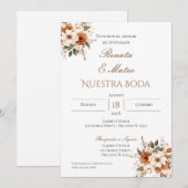 Boho Spanish Wedding Invitation Kaart (Voorkant / Achterkant)