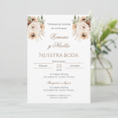 Boho Spanish Wedding Invitation Kaart (Staand voorkant)