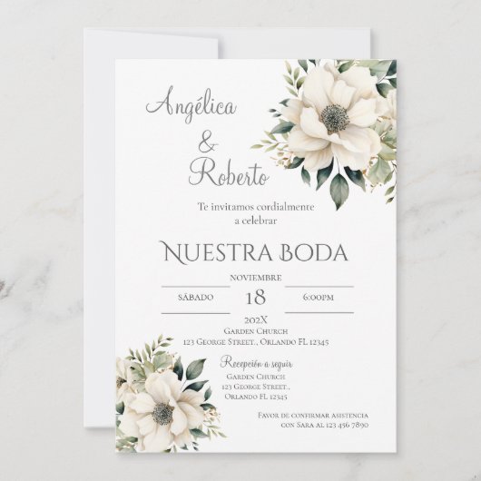 Boho Spanish Wedding Invitation Kaart (Voorkant)