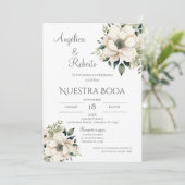 Boho Spanish Wedding Invitation Kaart (Staand voorkant)